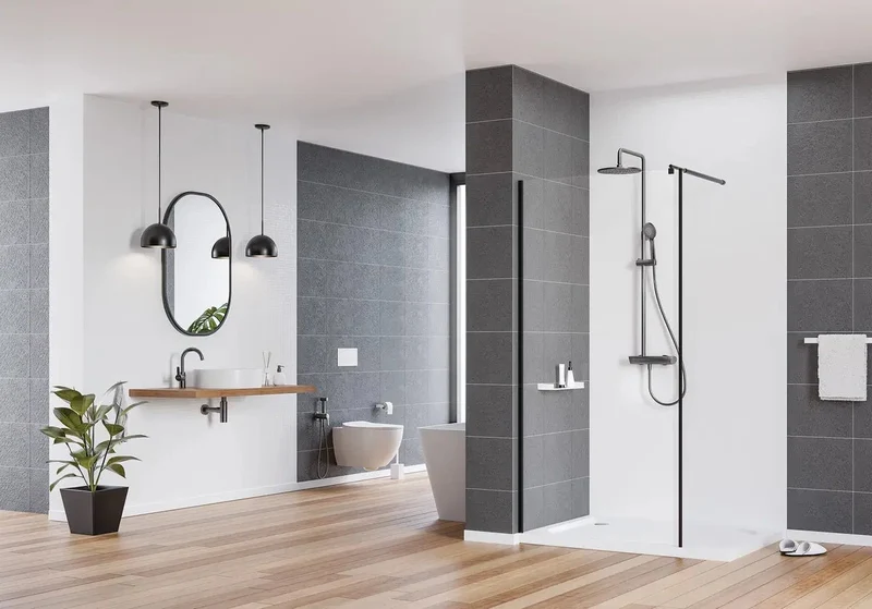 DEANTE Arnika Duschsystem mit Regenbrause // Titanium // NAC-D1QK