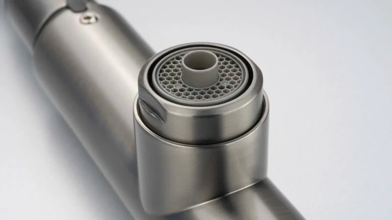 DEANTE Eridan Küchenarmatur mit Anschluss für Wasserfilter und ausziehbarer Auslaufbrause // Titanium // BRE-D75M