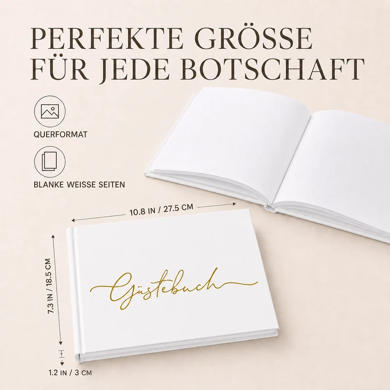 Gästebuch Classic mit Prägung, Format 24.3x18.4 cm, 1 Stück