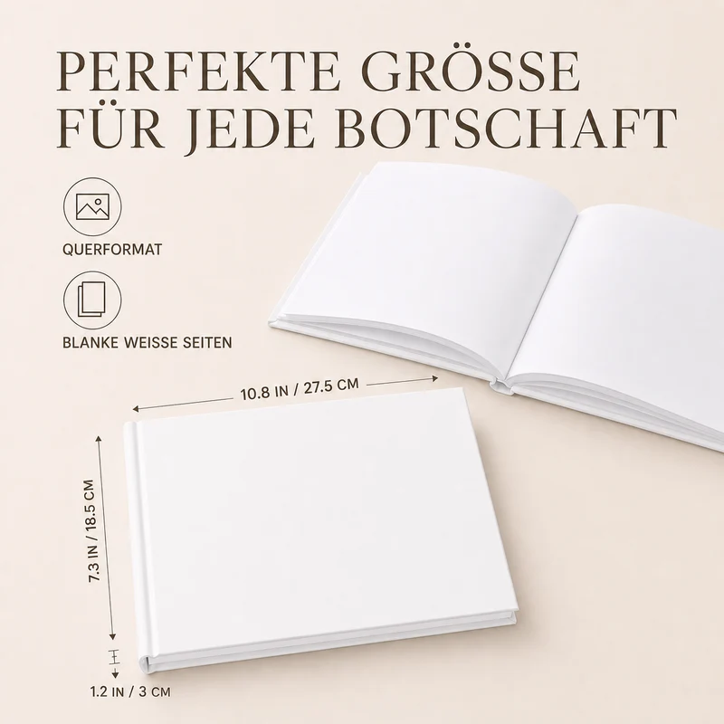 Gästebuch Classic mit Prägung, Format 24.3x18.4 cm, 1 Stück