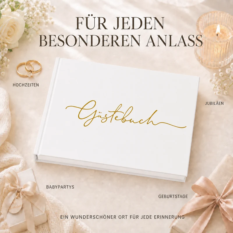 Gästebuch Classic mit Prägung, Format 24.3x18.4 cm, 1 Stück