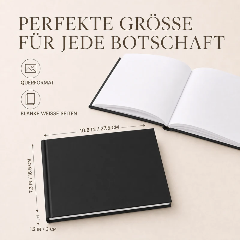 Gästebuch Classic mit Prägung, Format 24.3x18.4 cm, 1 Stück