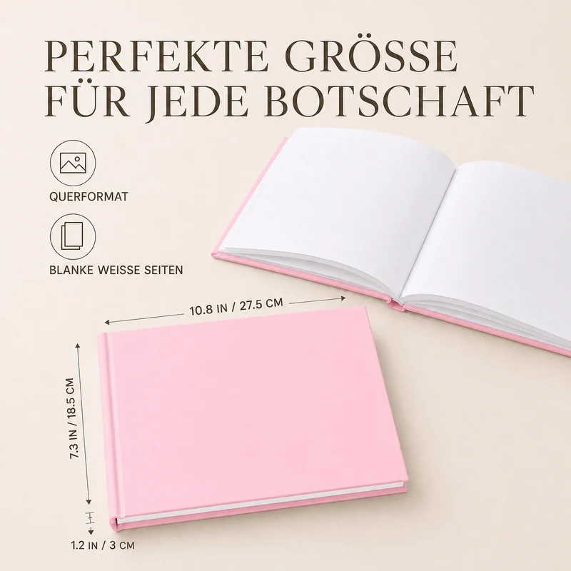Gästebuch Classic mit Prägung, Format 24.3x18.4 cm, 1 Stück