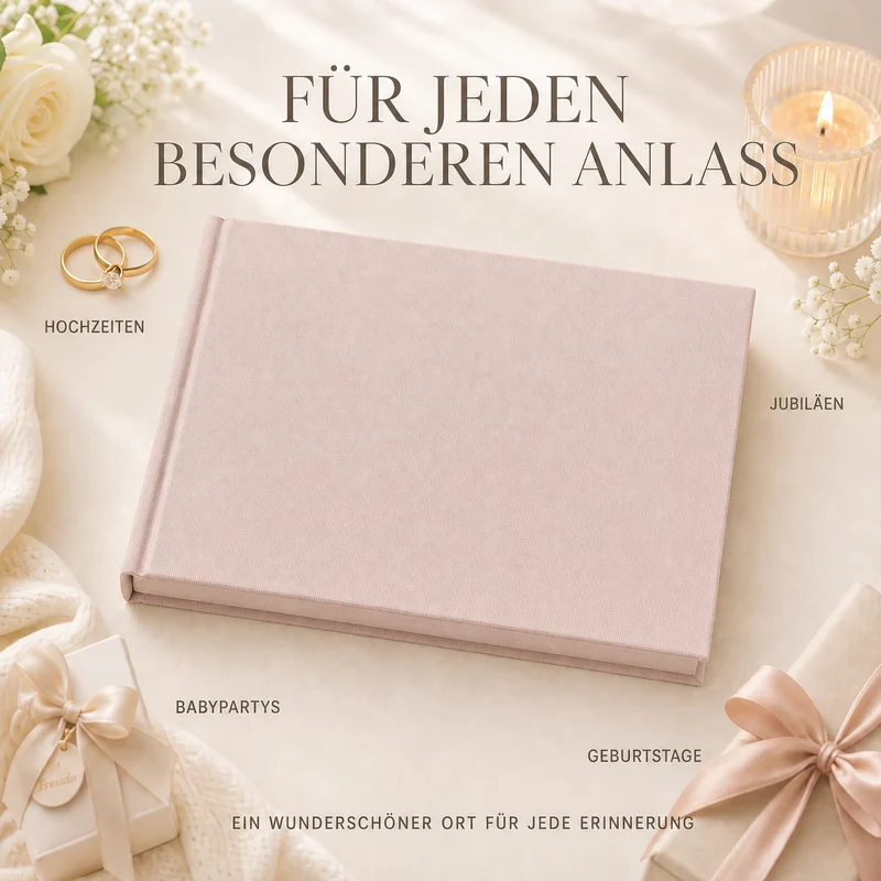 Gästebuch Classic mit Prägung, Format 24.3x18.4 cm, 1 Stück