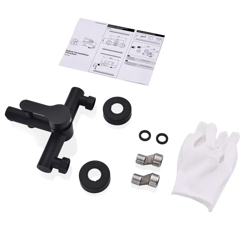 Homelody Duschsystem mit Badewannenarmatur Schwarz Regendusche 30 cm Regendusche Quadratische, 5 Funktionen Handbrause