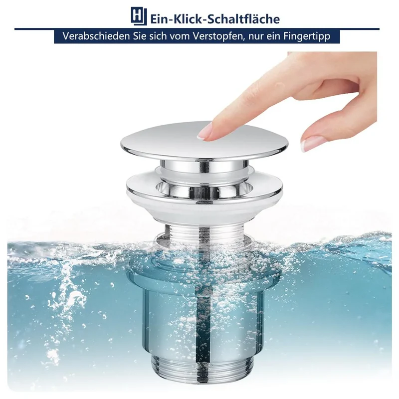 Homelody Wasserhahn Bad+ Chrom Universal Ablaufgarnitur Pop-Up Ventil 1 1/4 Zoll Waschtischarmatur Mischbatterie Hoch mit 360° Drehbar Auslauf SUS304
