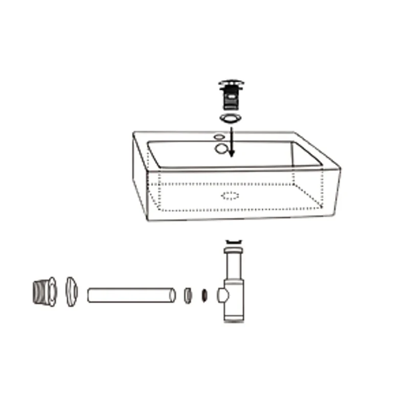 Siphon Pop Up Ablaufgarnitur mit Überlauf Universal Röhrensiphon Set für Waschbecken Waschtisch Bad Geruchsverschluss Stöpsel Abfluss Garnitur Chrom