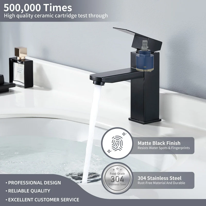 Waschtischarmatur mit Pop-Up Ablaufventil und Universal Siphon, mit Ablaufgarnitu