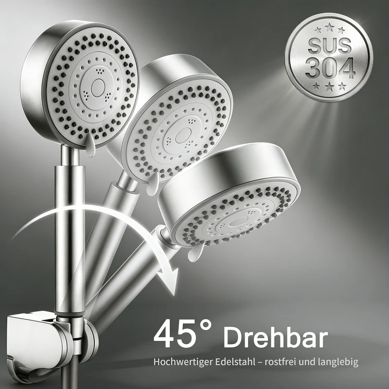 Homelody Badewannenarmatur mit Handbrause, Mischbatterie Badewanne Wandmontage, 2 Ausgänge Einhebelmischer Duscharmatur mit Wanneneinlauf, Gebürstete