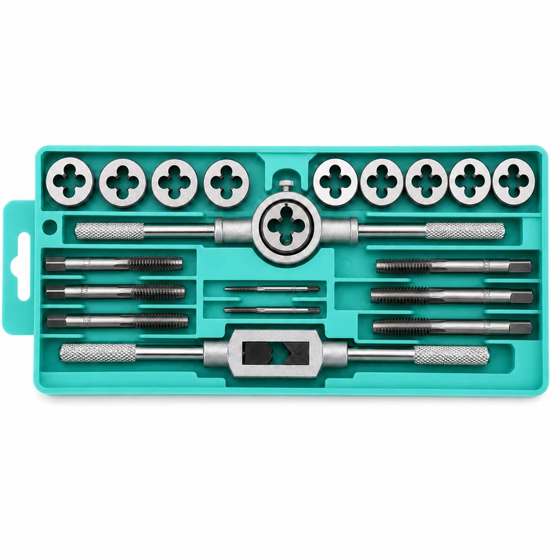 20-teiliges Gewindebohrer- und Gewindeschneider-Set, M3–M10, metrisches Gewindereparatur-Set