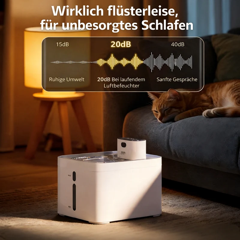Homelody Trinkbrunnen Katzen Trinkbrunnen 4,2L mit 304 Edelstahl, kabellos, Akku, 3 Wassermodi