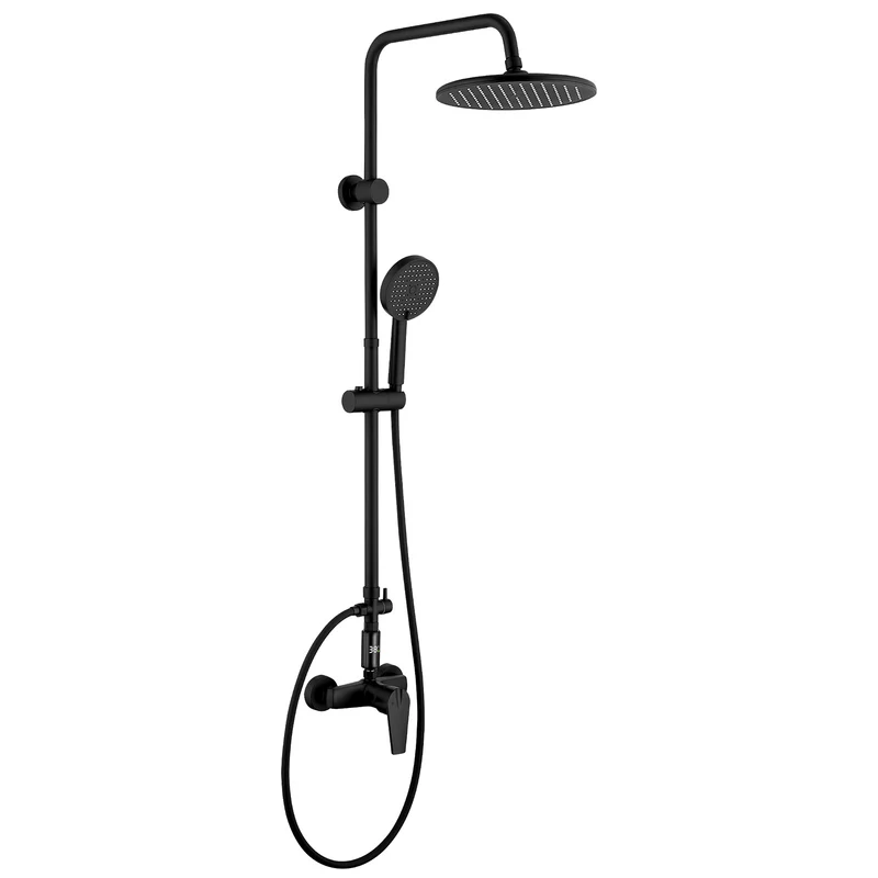 Homelody Duschsystem Regendusche 10 Zoll LED Temperaturanzeige 2 Funktionen, 3 Strahlarten, höhenverstellbar, kein zweites Bohren