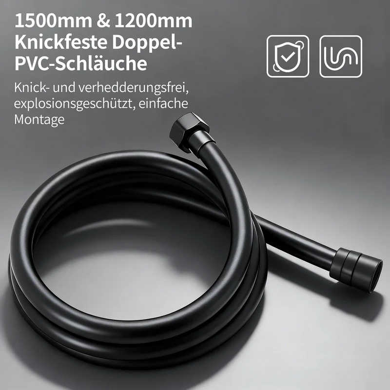 Homelody Duschsystem Regendusche 10 Zoll LED Temperaturanzeige 2 Funktionen, 3 Strahlarten, höhenverstellbar, kein zweites Bohren