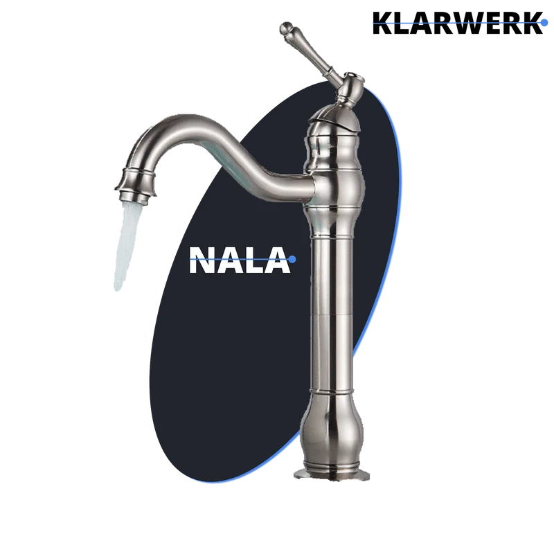 Hohe Retro-Badarmatur "Nala" - Silber gebürstet