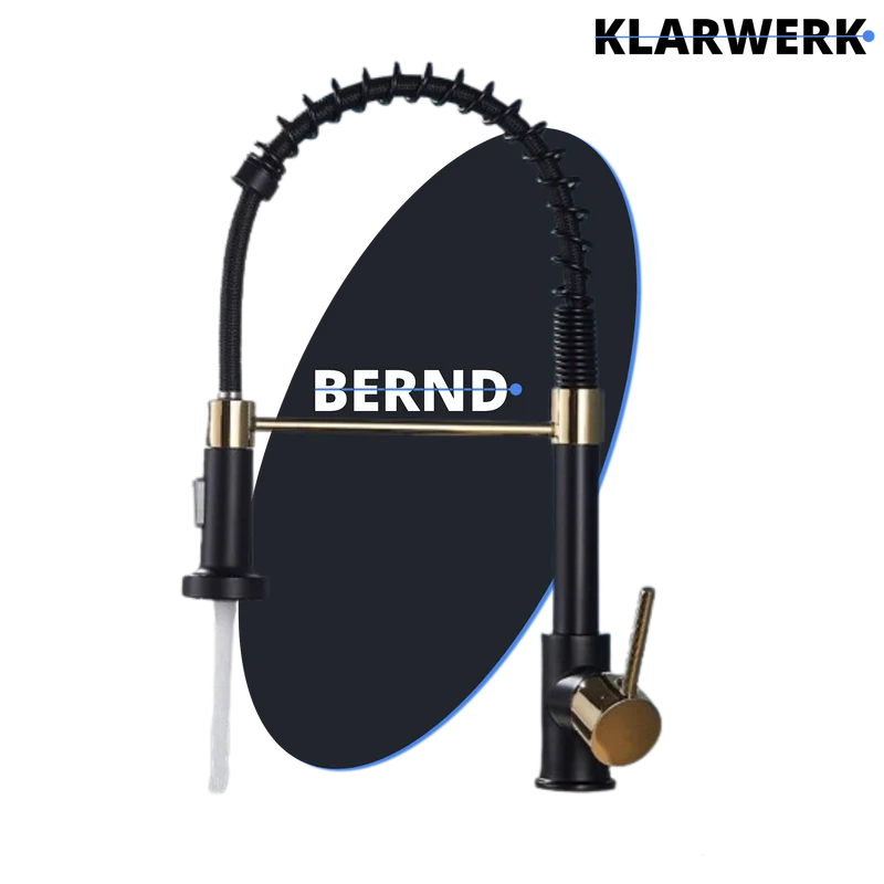 Flexible Küchenarmatur "Bernd" - Schwarz/Gold