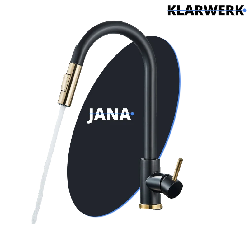 Ausziehbare Küchenarmatur "Jana" - Schwarz/Gold