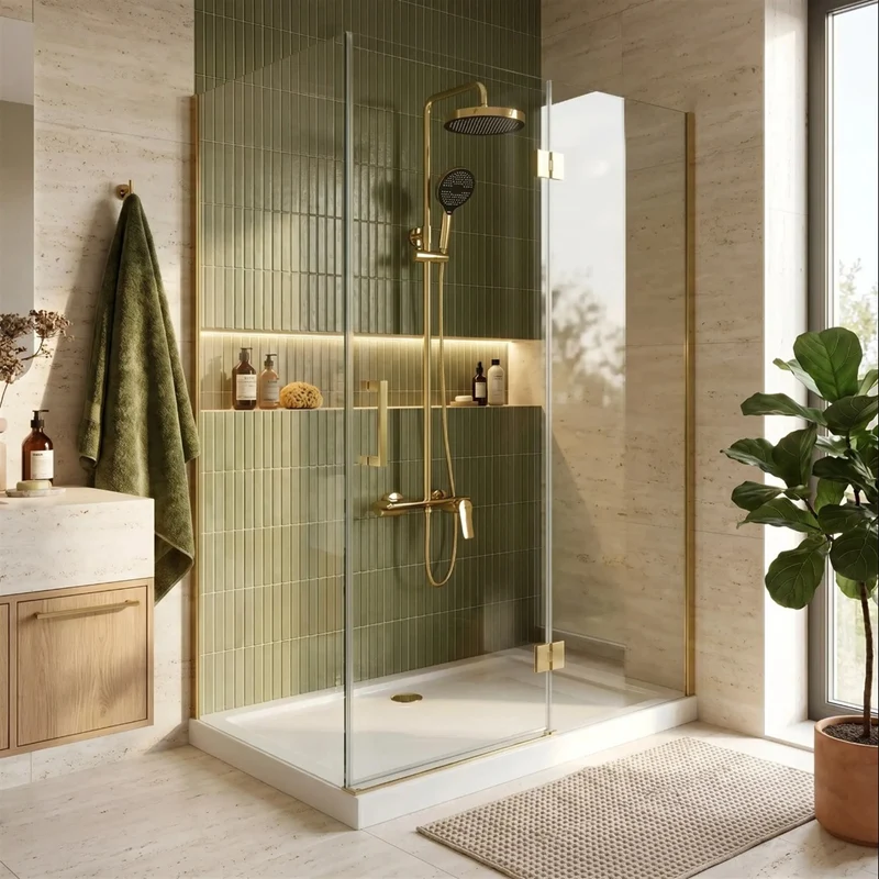 Duschgarnitur Vision – Gold mit Regendusche