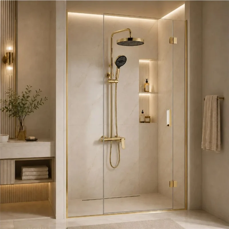 Duschgarnitur Vision – Gold mit Regendusche