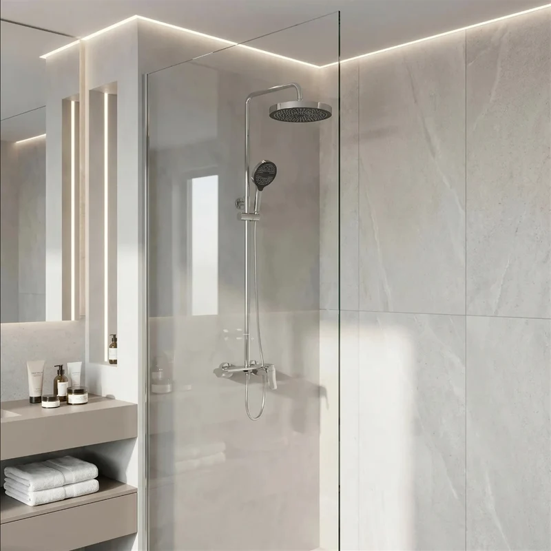 Duschgarnitur Vision Chrom mit Regendusche