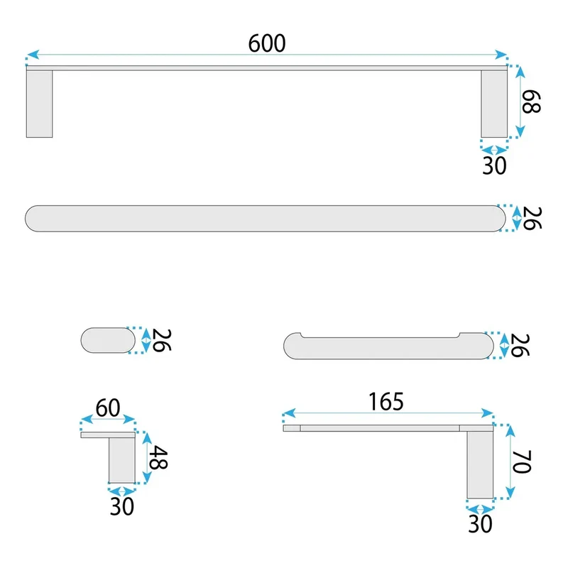 Accessoire-Set MATI Chrom Matt 4 teilig