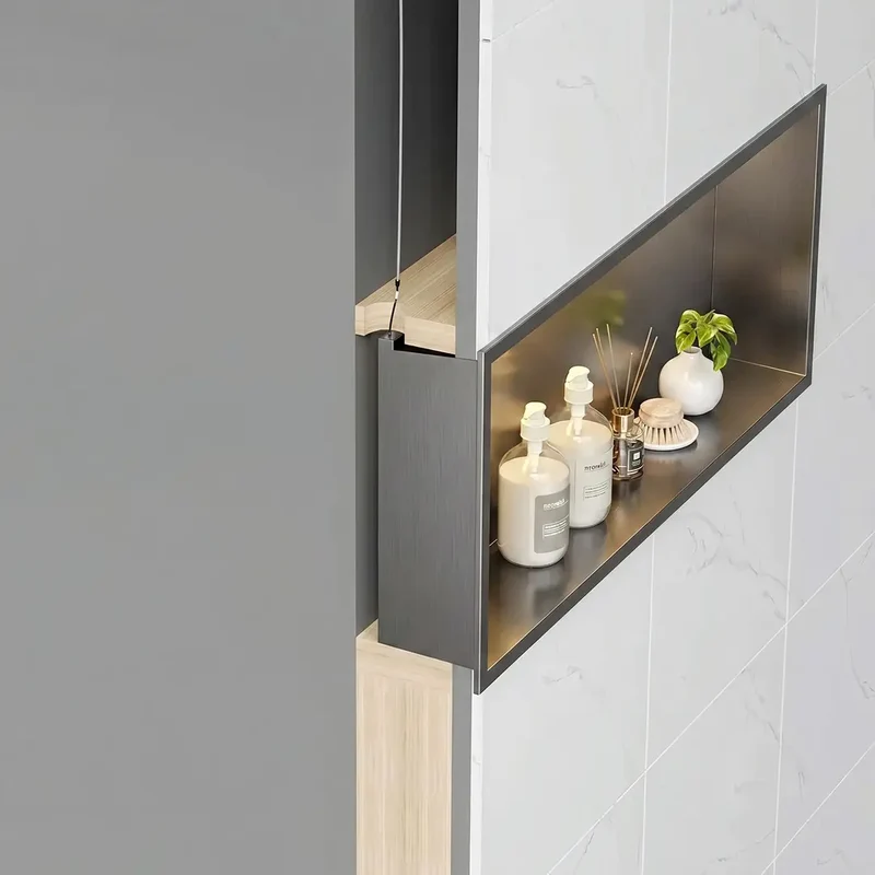 Unterputzregal mit LED Titan 30x60cm