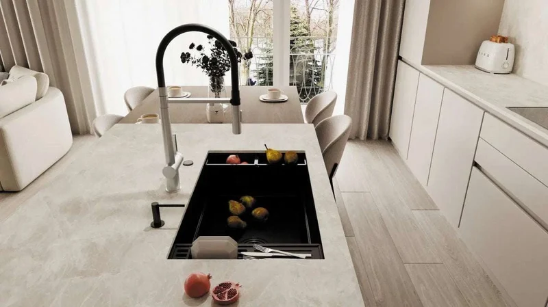 DEANTE Magnetic Küchenarmatur mit flexiblem Auslauf und Wasserfilteranschluss // gebürsteter Stahl // BRM-F75M