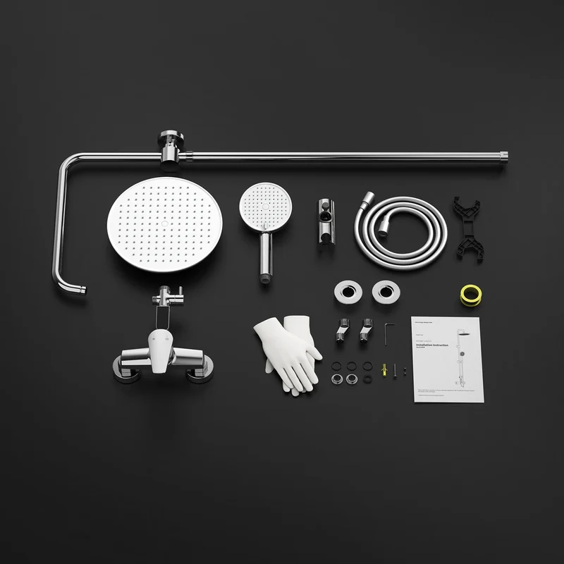 Homelody Duschsystem mit LED-Display, 10-Zoll Regendusche Chrom
