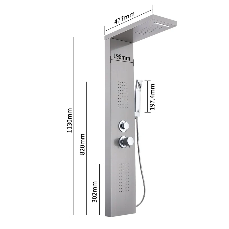 HOMELODY Duschpaneel, 4-Funktion Duscharmatur Komplettset mit Duscharmatur