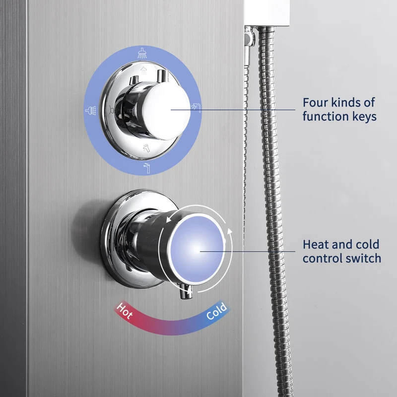 HOMELODY Duschpaneel, 4-Funktion Duscharmatur Komplettset mit Duscharmatur