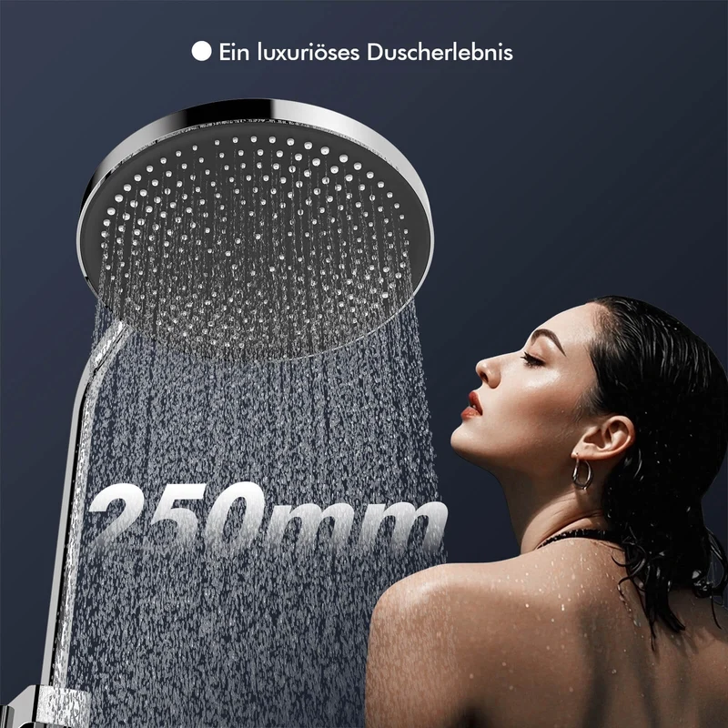 Homelody Duschsystem Chrom, Dusche Komplett mit Lagerregal