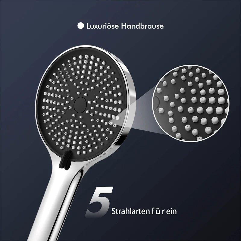 Homelody Duschsystem Chrom, Dusche Komplett mit Lagerregal
