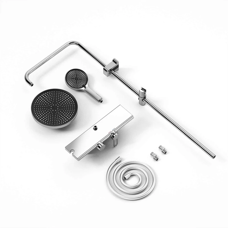 Homelody Duschsystem Chrom, Dusche Komplett mit Lagerregal