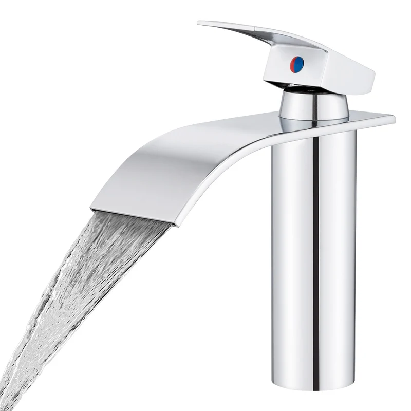 Homelody Waschtischarmatur Wasserfall Wasserhahn Waschbeckenarmatur Einhand Badarmatur