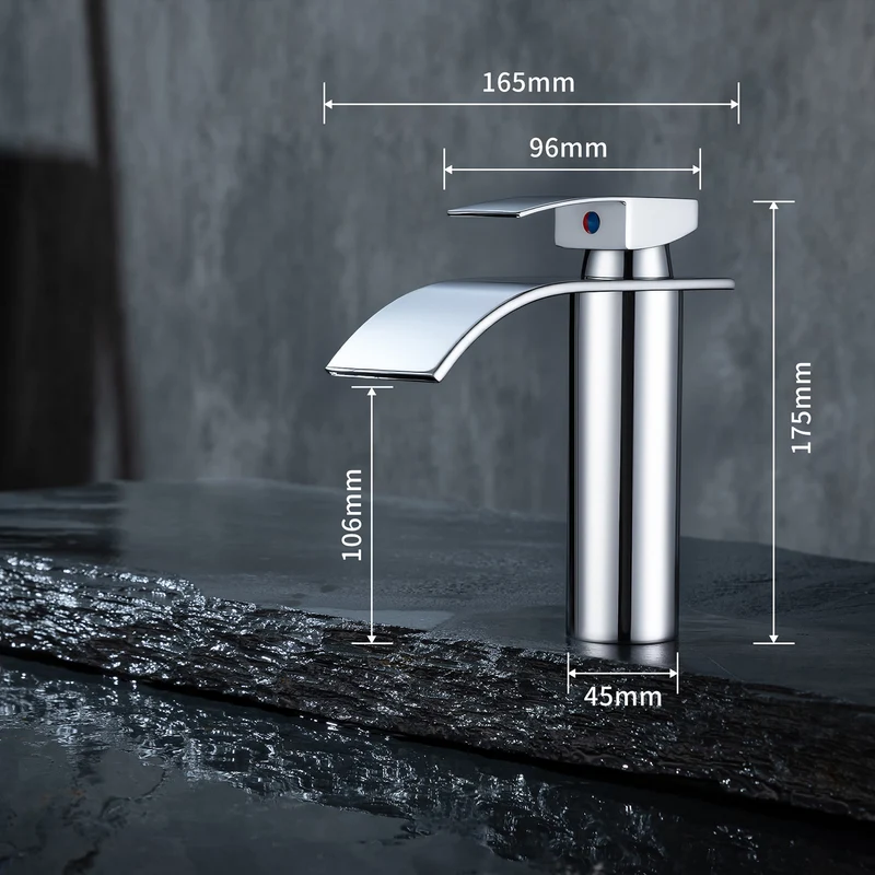Homelody Waschtischarmatur Wasserfall Wasserhahn Waschbeckenarmatur Einhand Badarmatur