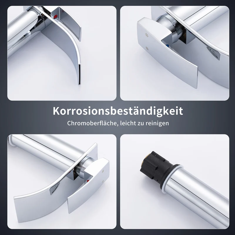 Homelody Waschtischarmatur Wasserfall Wasserhahn Waschbeckenarmatur Einhand Badarmatur