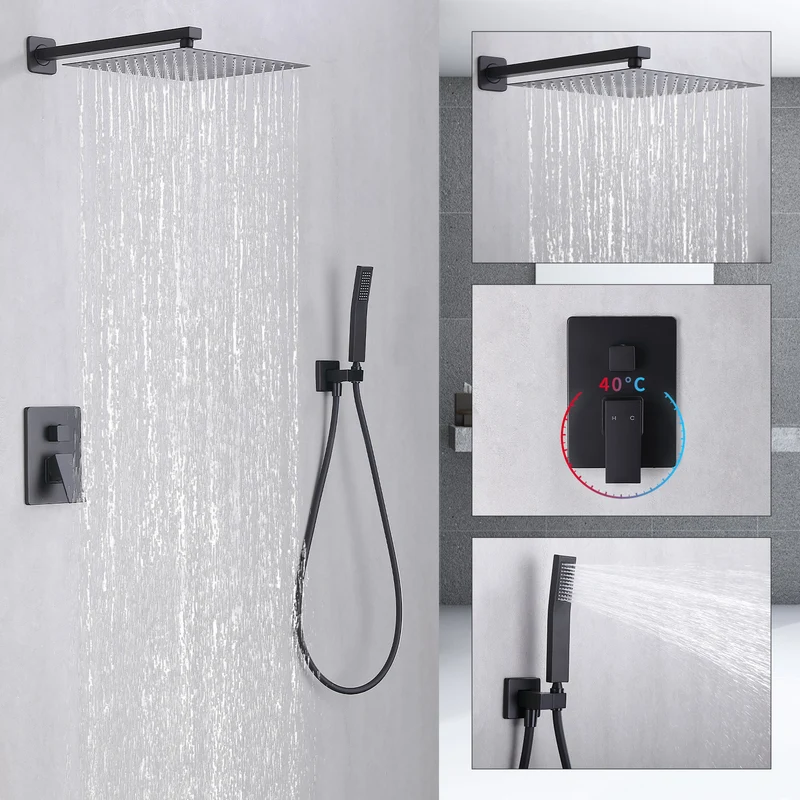 Homelody Unterputz Duschsystem aus Messing, 12 Zoll Kopfbrause Dusche