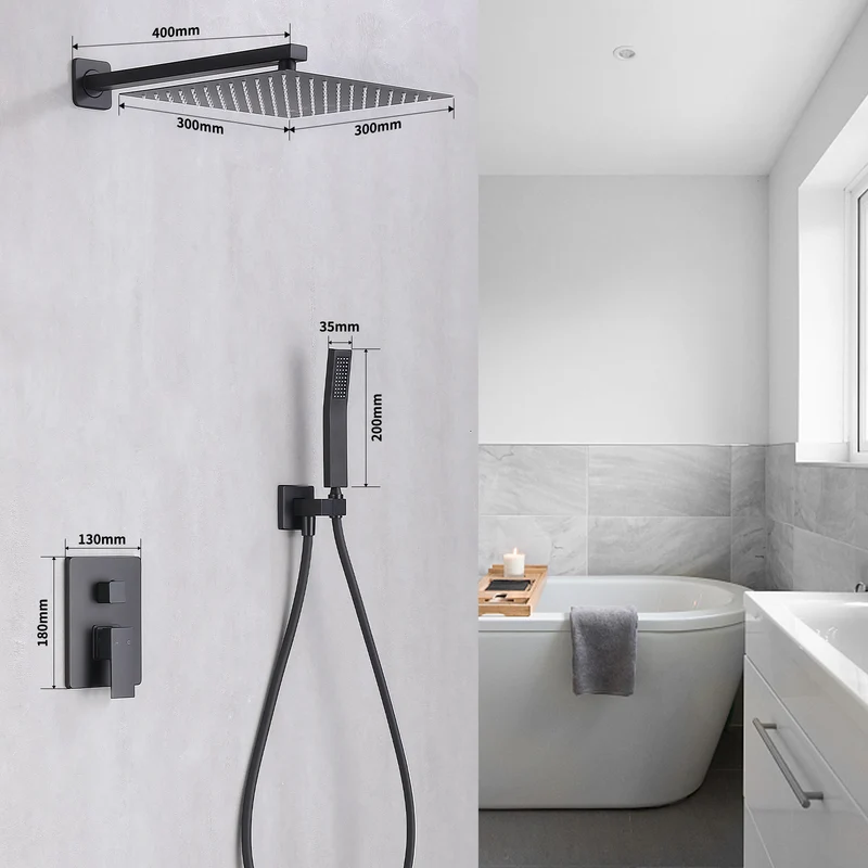 Homelody Unterputz Duschsystem aus Messing, 12 Zoll Kopfbrause Dusche