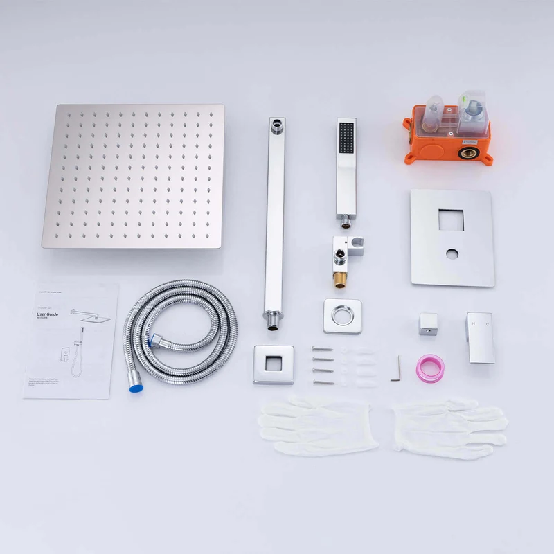Homelody Unterputz Duschsystem aus Messing, 12 Zoll Kopfbrause Dusche