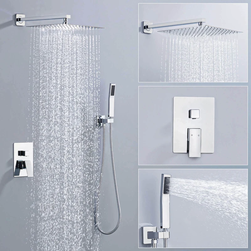 Homelody Unterputz Duschsystem aus Messing, 12 Zoll Kopfbrause Dusche