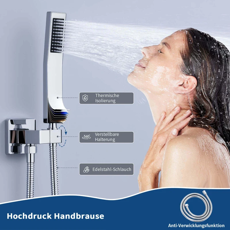 Homelody Unterputz Duschsystem aus Messing, 12 Zoll Kopfbrause Dusche