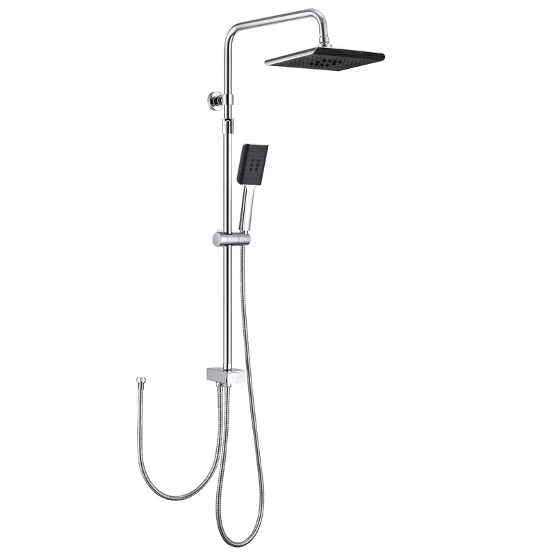 Homelody Duschsystem ohne Armatur, Regendusche Duschset mit Selbstreinigende Kopfbrause und Handbrause, Duschsäule für Bad/Badewanne