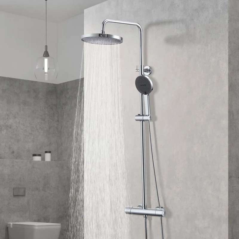 Homelody Duschsystem mit 38℃ Thermostat Regendusche Regenkopf