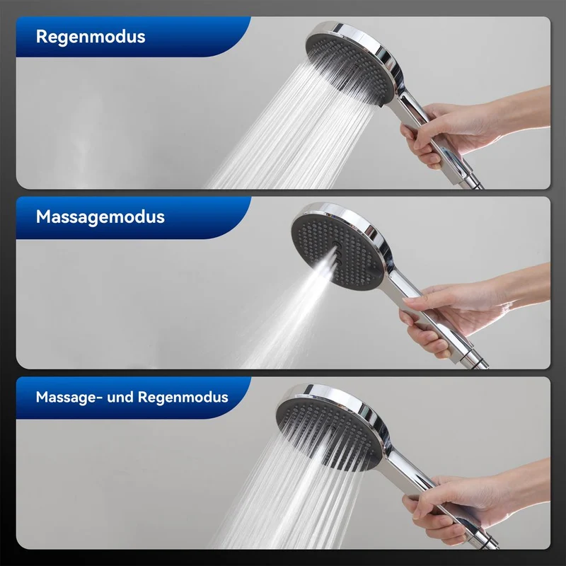 Homelody Duschsystem mit 38℃ Thermostat Regendusche Regenkopf