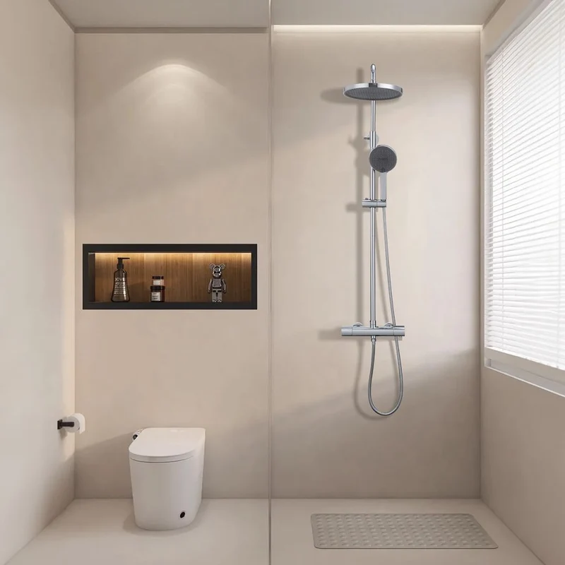 Homelody Duschsystem mit 38℃ Thermostat Regendusche Regenkopf