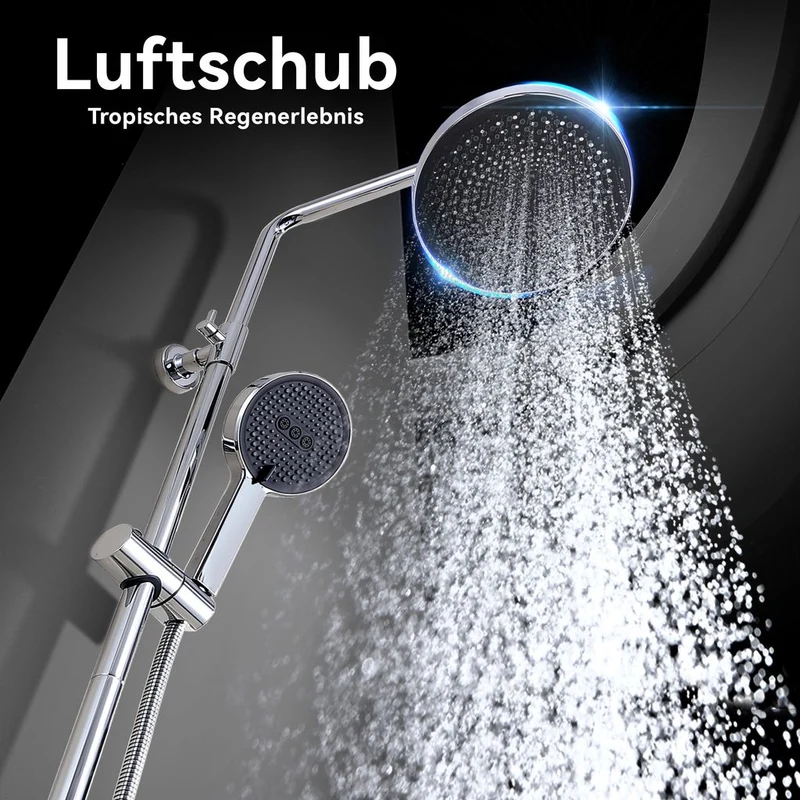 Homelody Duschsystem mit 38℃ Thermostat Regendusche Regenkopf