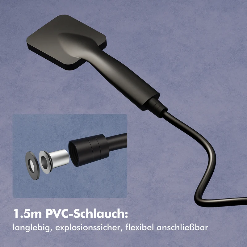 Homelody Duschsystem Schwarz Regendusche Duschset ohne Armatur mit Überkopfbrause Handbrause Duschsäule Duschsystem mit Umsteller eckig Duschsäule für Badezimmer, schwarz