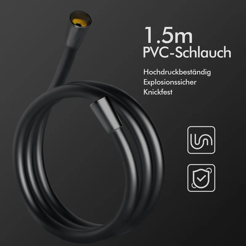 HOMELODY Duschsystem mit Thermostat 38℃ Duscharmatur Schwarz