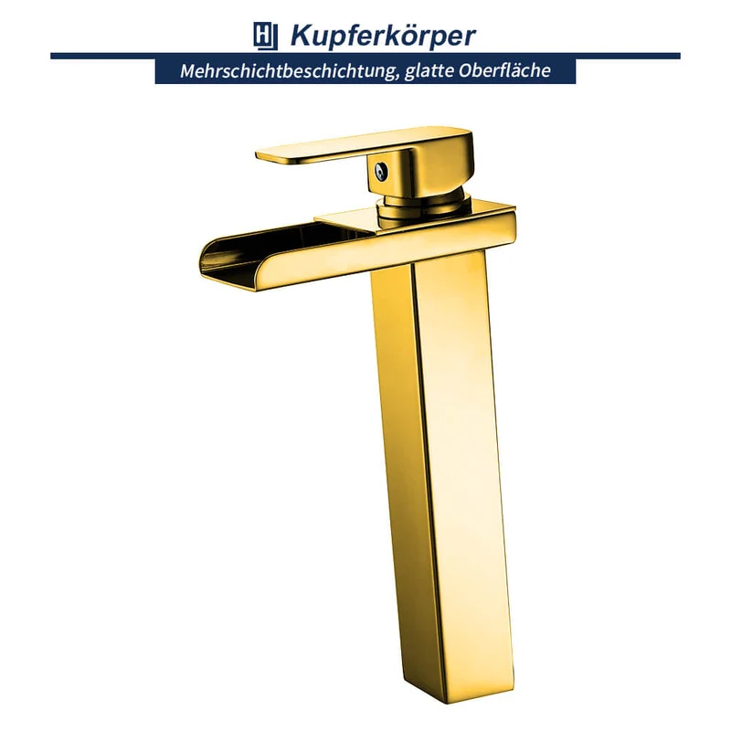 Homelody Wasserfall Armatur Wasserhahn Bad Chrom Waschbeckenarmatur hohe