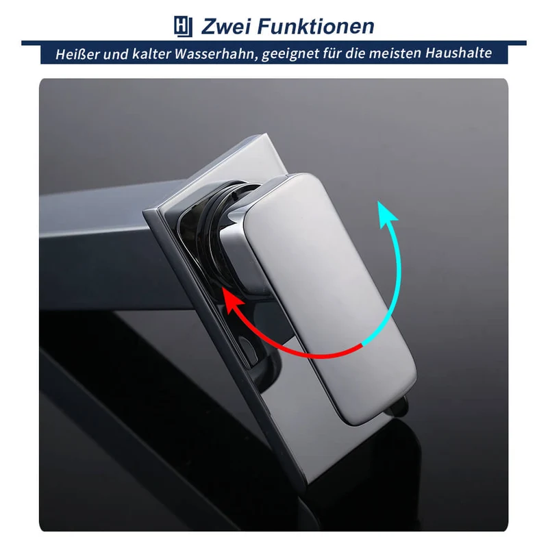 Homelody Wasserfall Armatur Wasserhahn Bad Chrom Waschbeckenarmatur hohe