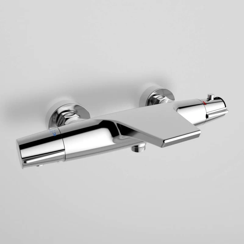 Homelody Messing Badewannenarmatur mit Thermostat Brausebatterie Chrom Wasserfall Wasserhahn Dusche Bad